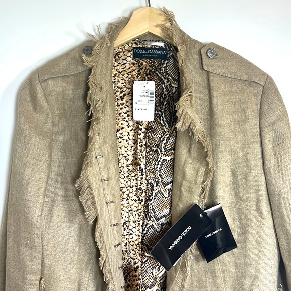 Dolce & Gabbana Jackets & Blazers - DOLCE & GABBANA Linen Fringe Blazer